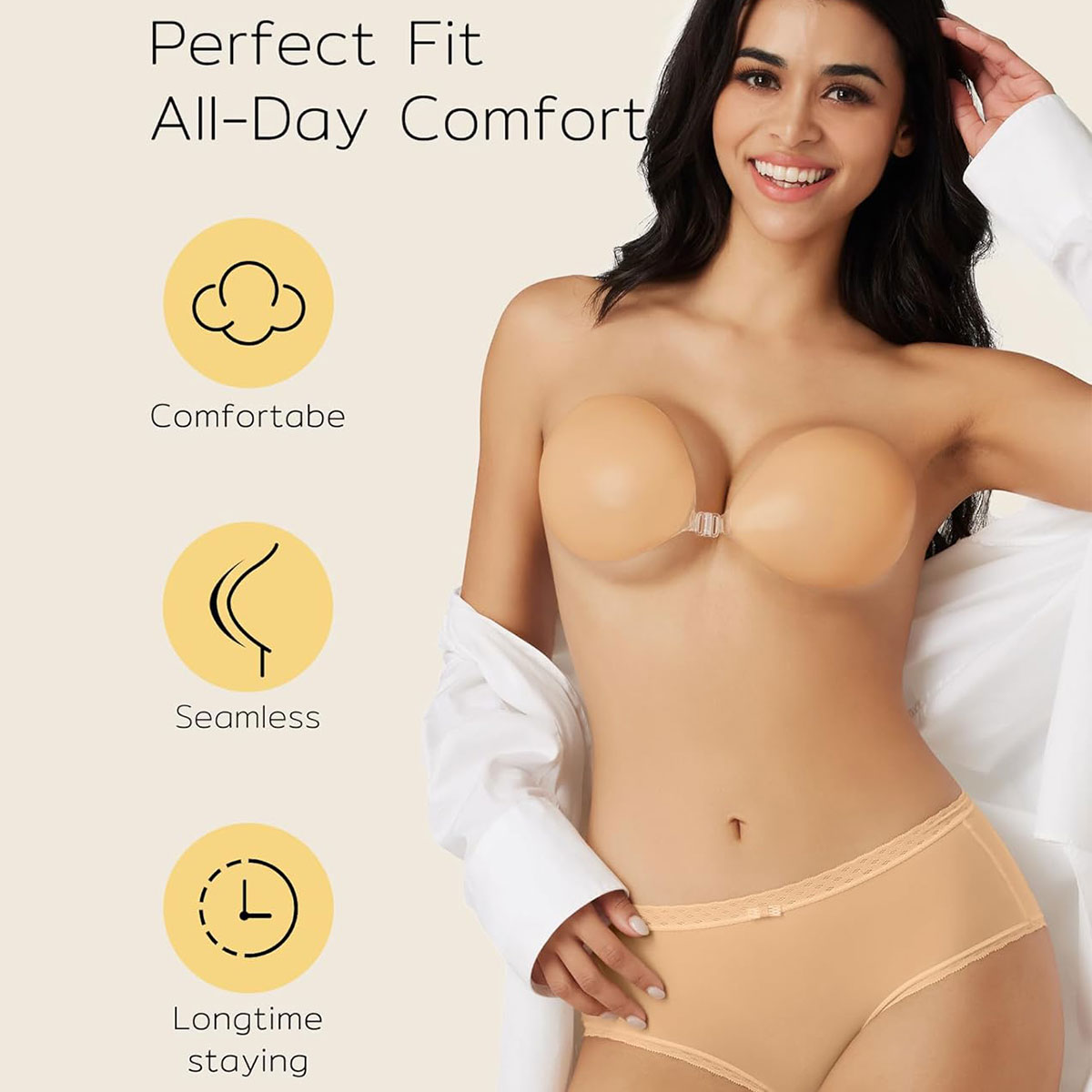 Silicone Self Adhesive Bra – Invisible Stick On Strapless Bra For Women - Image 3