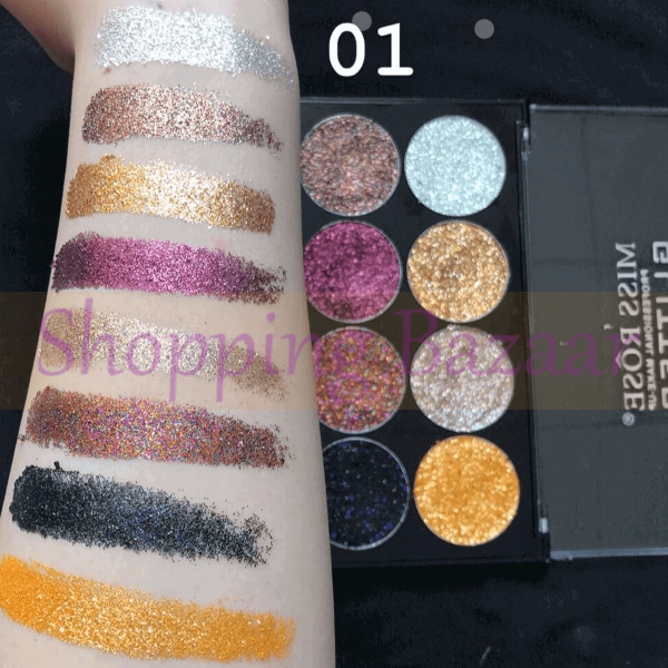 Miss Rose Glitter Eyeshadow Palette | online cosmetics shopping in pakistan payment on delivery miss rose cosmetics wholesale miss rose cosmetics pakistan instagram miss rose cosmetics company miss rose makeup kit price in pakistan miss rose outlet in lahore miss rose foundation price in pakistan miss rose outlet in islamabad miss rose makeup fixer price in pakistan Shopping Bazaar